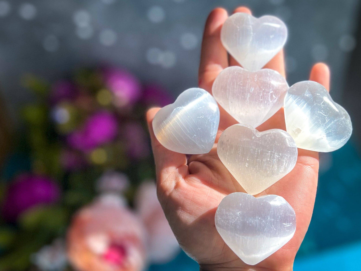 4 CM Sweet Selenite /  Satin Spar Heart