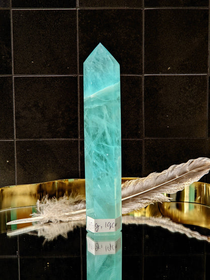 Large Green Fluorite Tower - Healing Crystal, Growth, Balance, Meditation