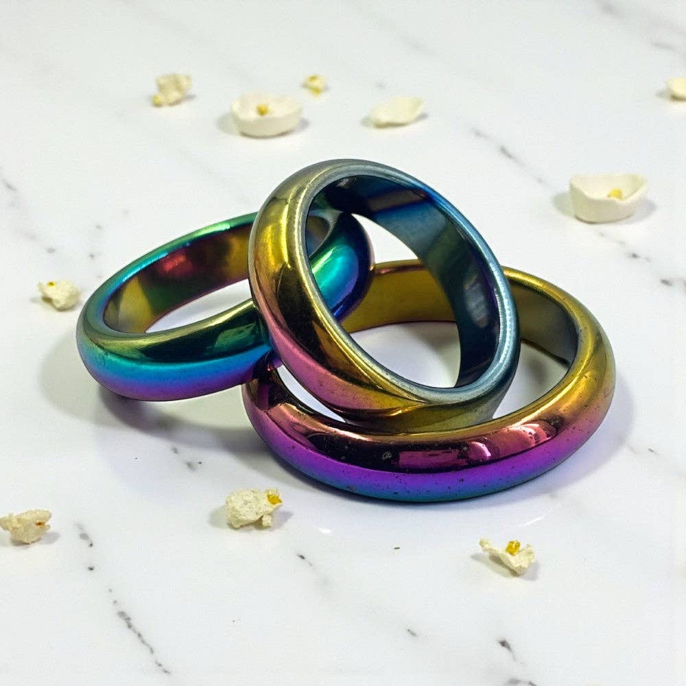 Rainbow Hematite Ring