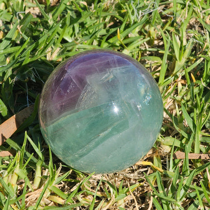 Natural Watermelon Fluorite Crystal Sphere - Healing Stone