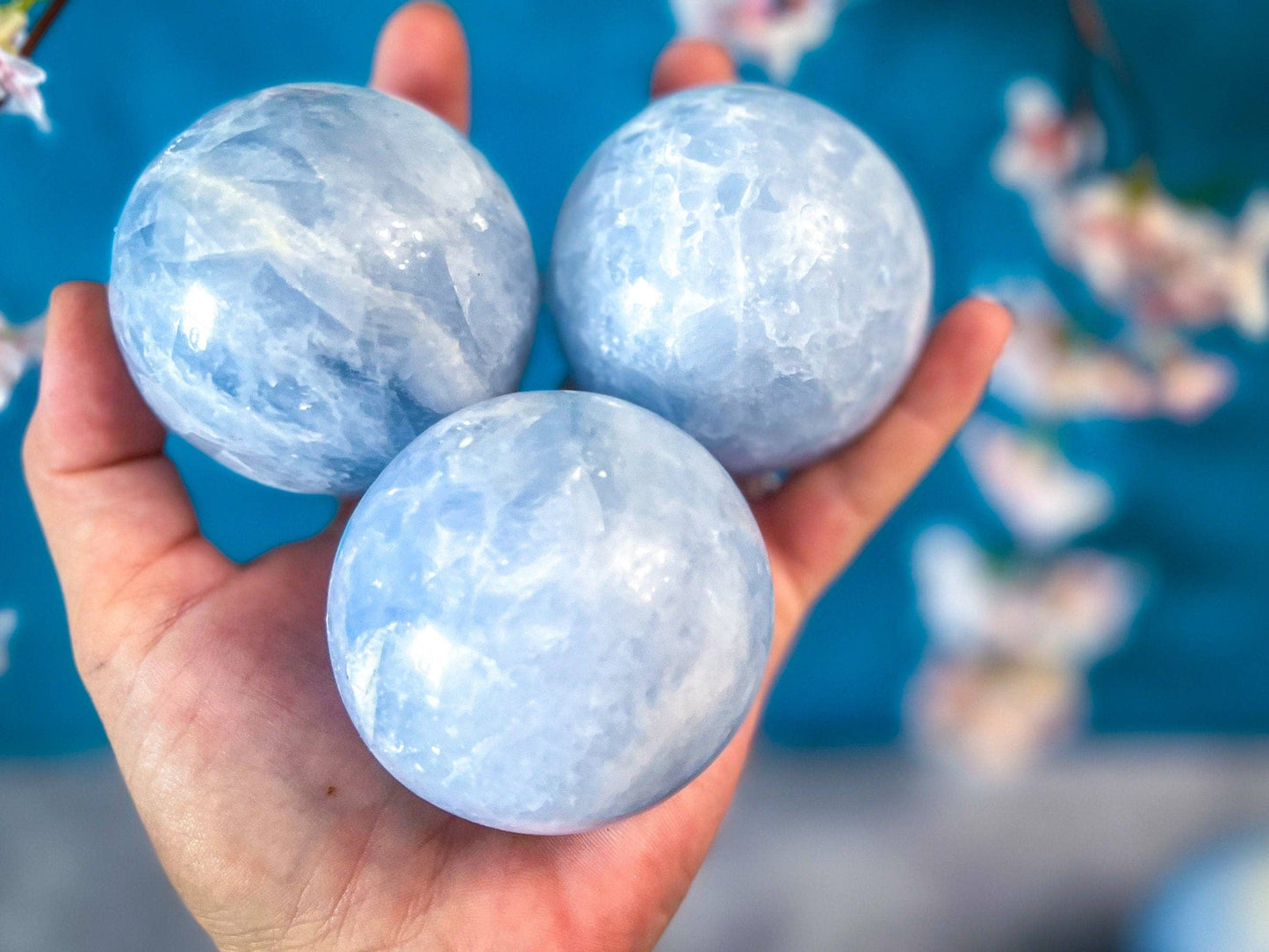 Blue Calcite crystal Sphere