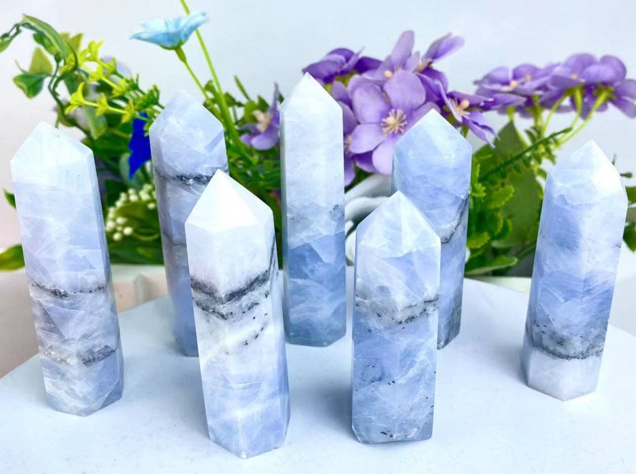 Exquisite Blue Calcite Tower Point - Clarity, Communication, & Tranquility