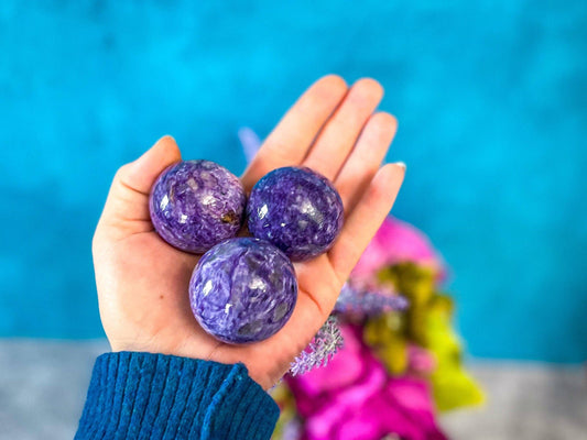 Amazing 1 1/2" Charoite Crystal Spheres