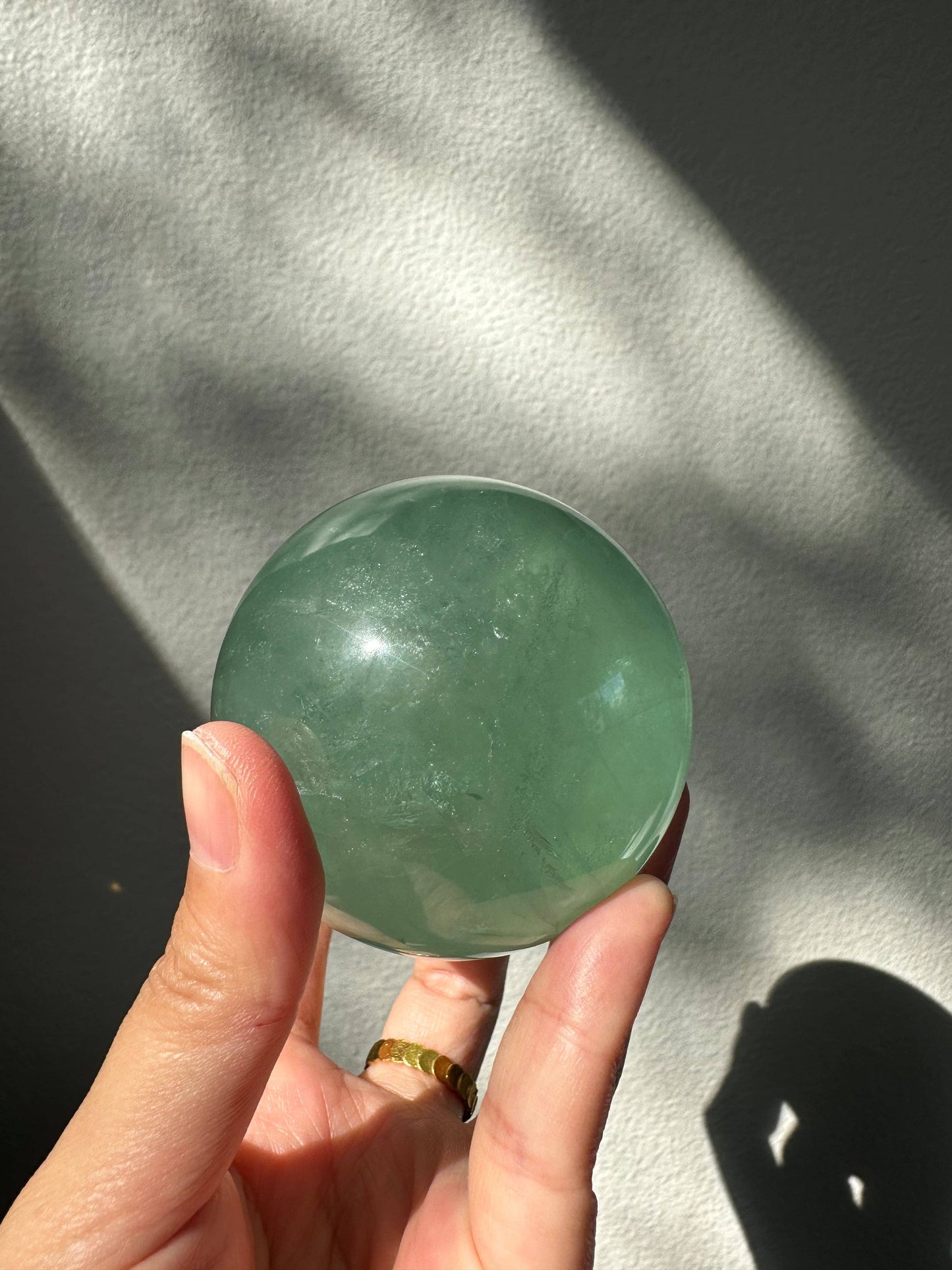 Green Fluorite Sphere - Calming Crystal Ball for Clarity, Focus, and Healing Energy