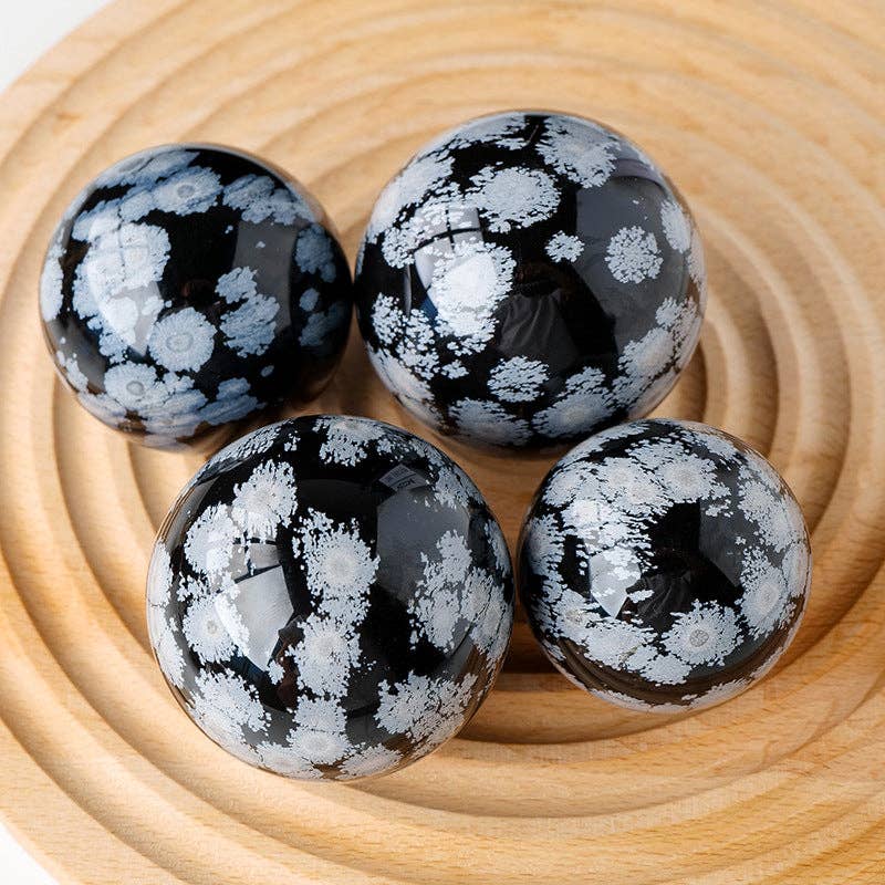 Snowflake Obsidian Crystal Sphere - Protection