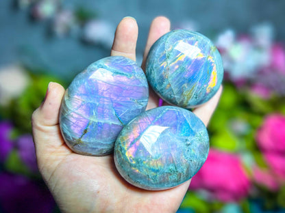 Ethically Sourced Purple Labradorite Crystal Palmstones