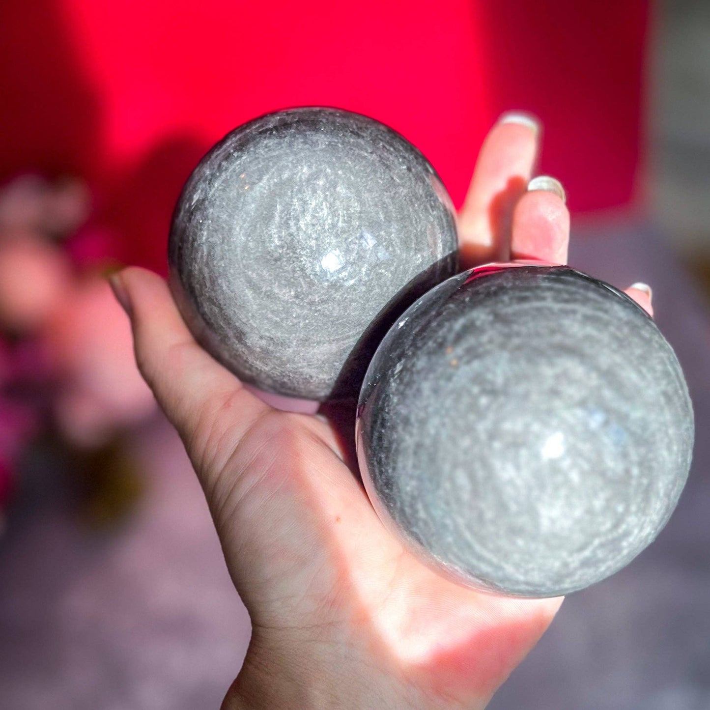 Silver Obsidian Spheres, Ethically Sourced Crystal Balls