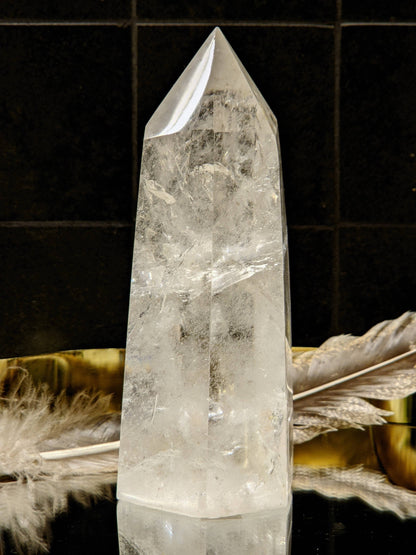 Large AAA Clear Quartz Tower Point (670g) - Amplify Energy & Clarity