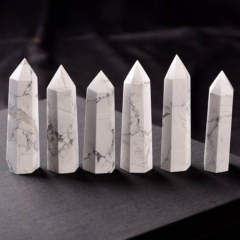 Howlite Crystal Tower Point - Imagination & Future