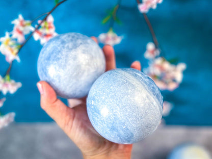 Blue Calcite crystal Sphere