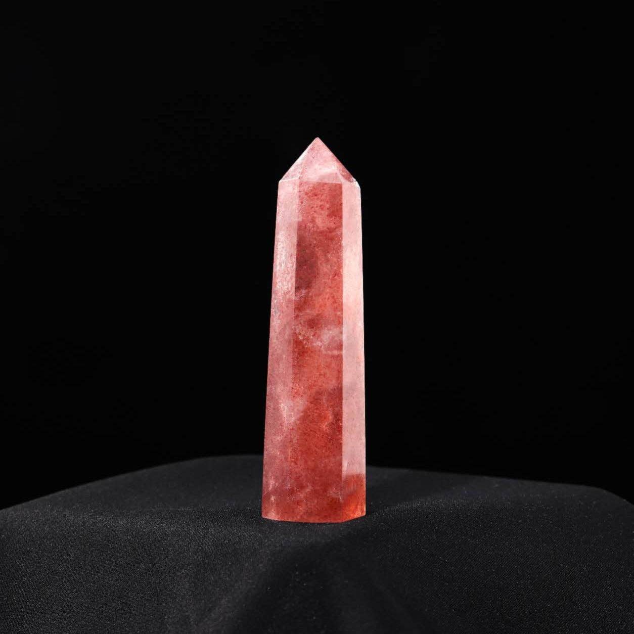 Strawberry Quartz Crystal Tower Point Generator