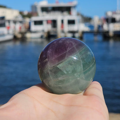 Natural Watermelon Fluorite Crystal Sphere - Healing Stone