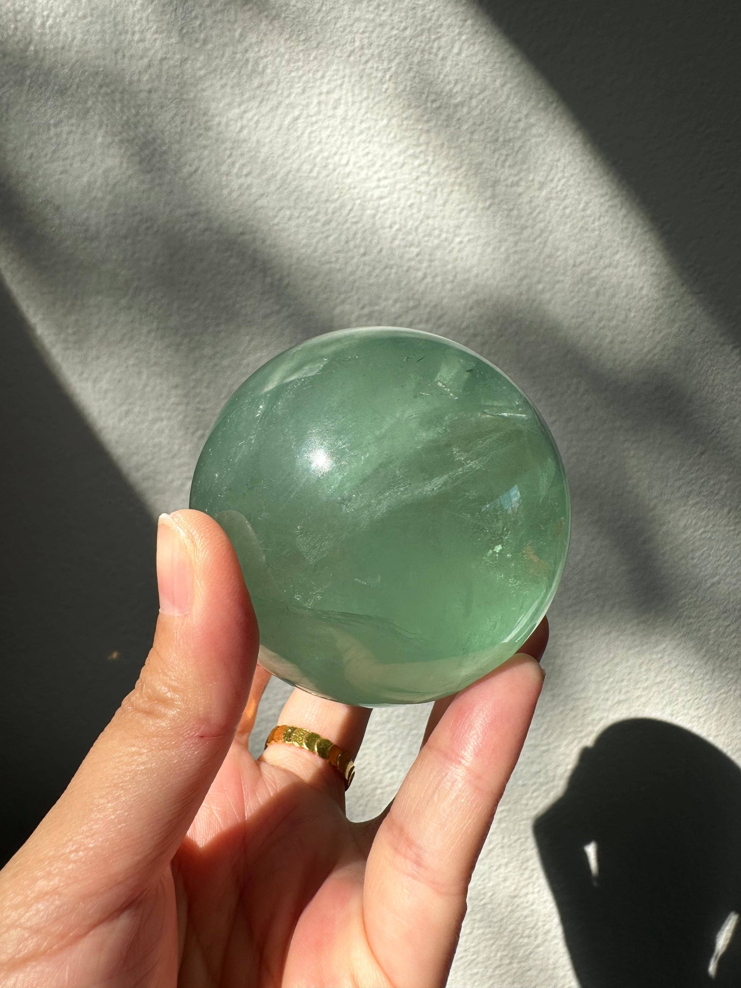 Green Fluorite Sphere - Calming Crystal Ball for Clarity, Focus, and Healing Energy