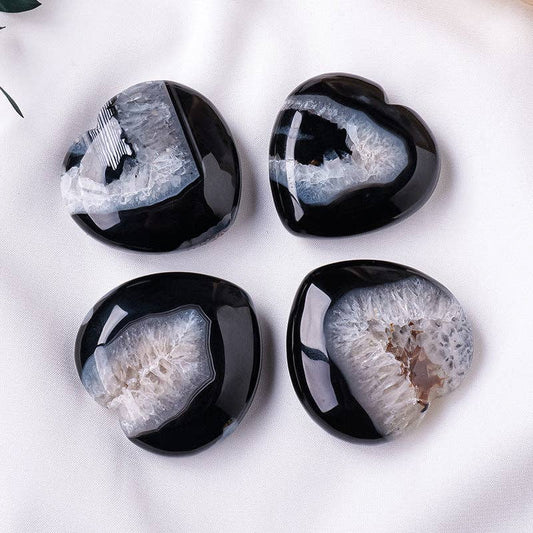 Black Agate Heart: Embrace Strength, Protection & Inner Balance