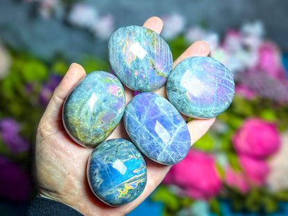 Ethically Sourced Purple Labradorite Crystal Palmstones