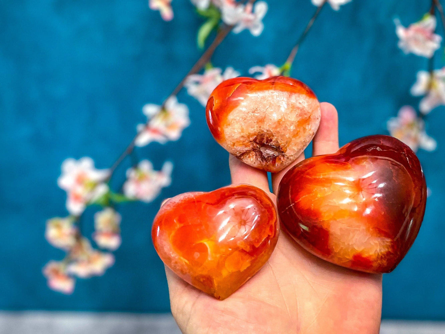 Ethically Sourced Carnelian Hearts