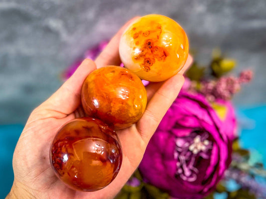 Carnelian Crystal Sphere, Ethically Sourced Crystal