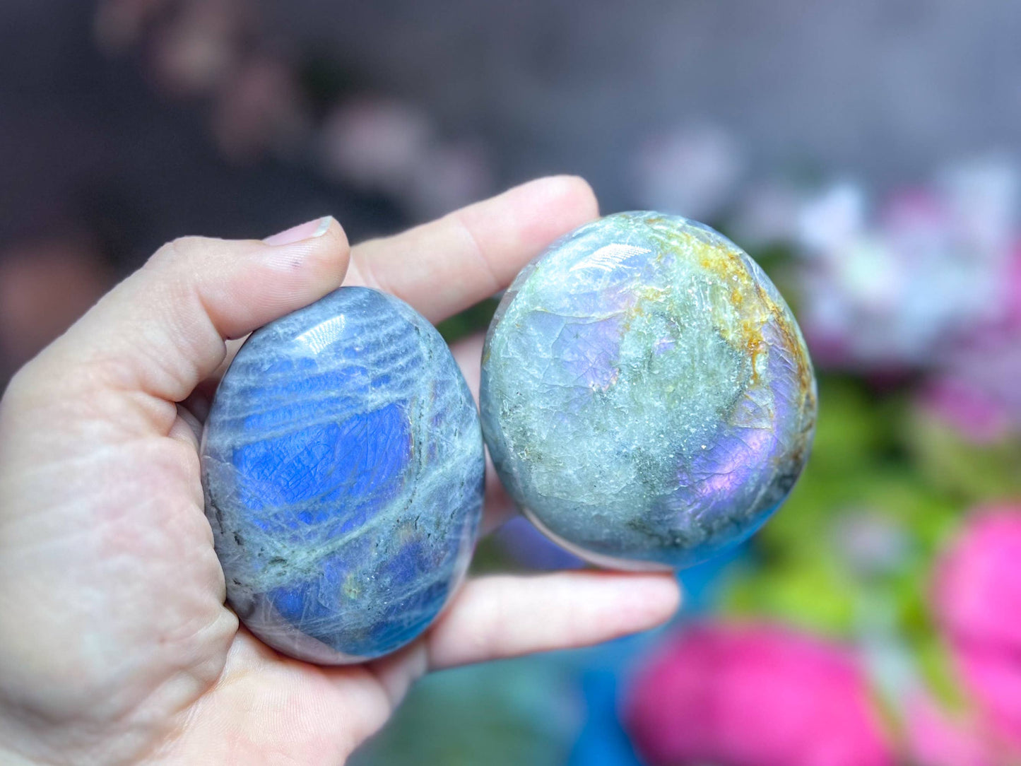 Ethically Sourced Purple Labradorite Crystal Palmstones