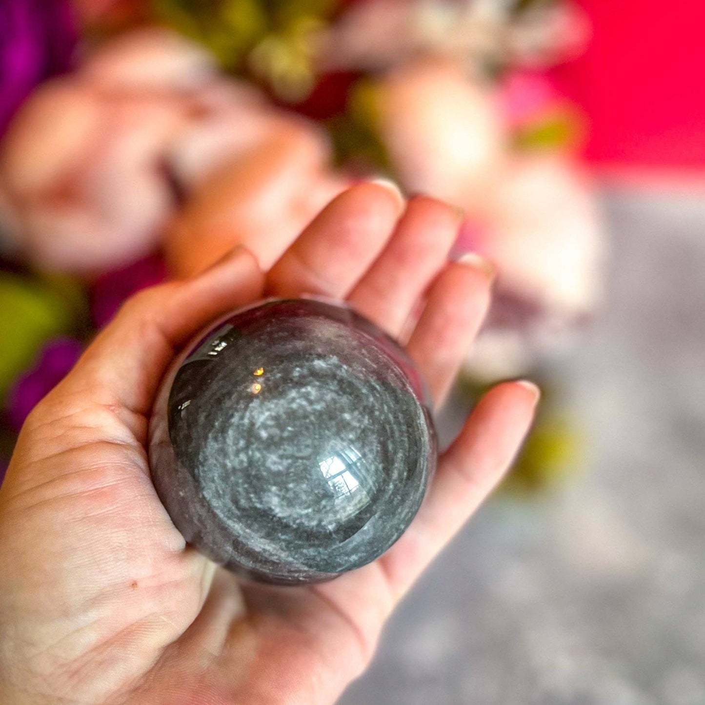 Silver Obsidian Spheres, Ethically Sourced Crystal Balls