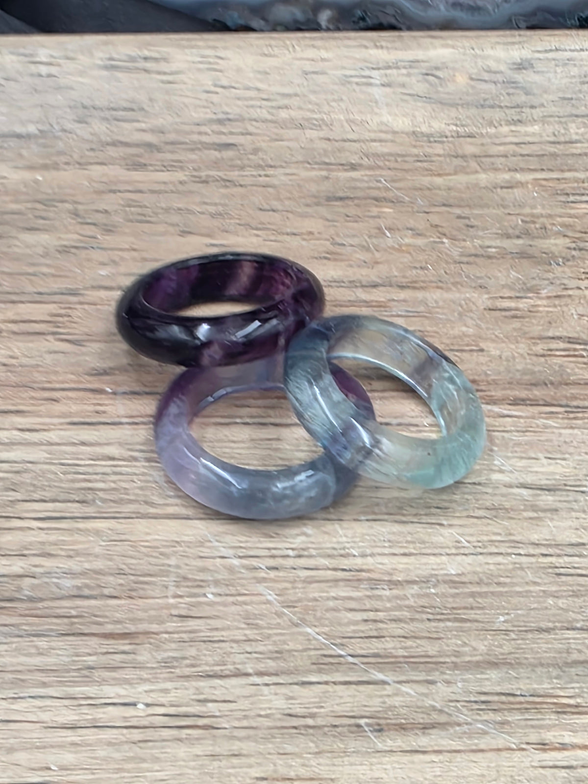 Fluorite Gemstone Band Ring