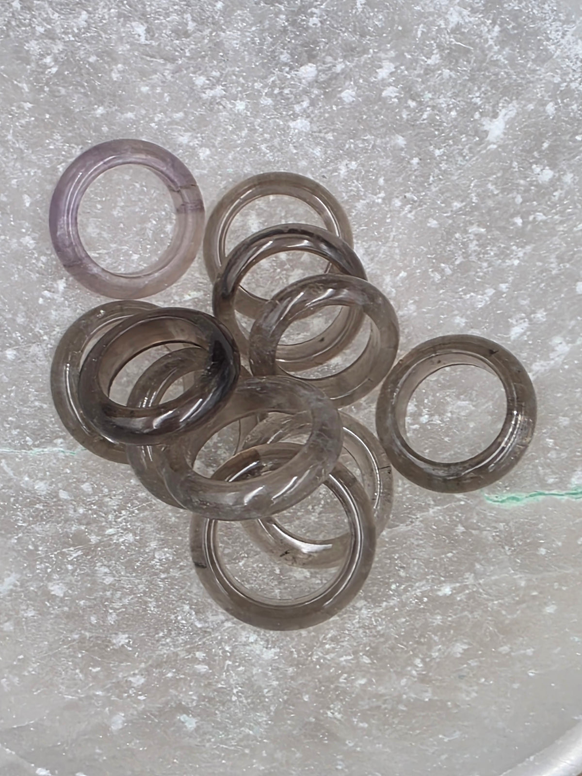 Smoky Quartz Gemstone Band Ring