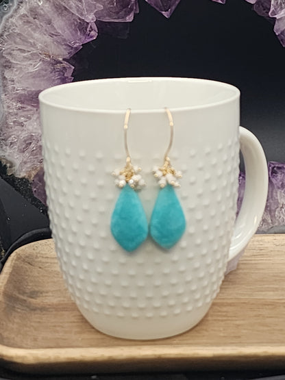 14k Gold-Filled Peruvian Amazonite & Silverite Gemstone Earrings