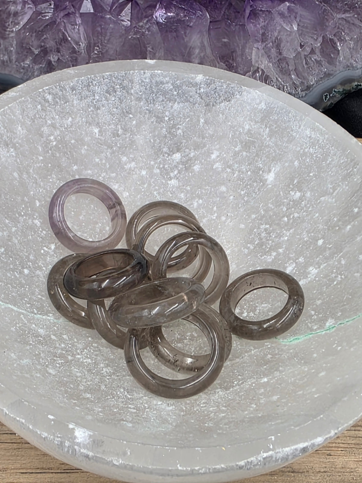 Smoky Quartz Gemstone Band Ring