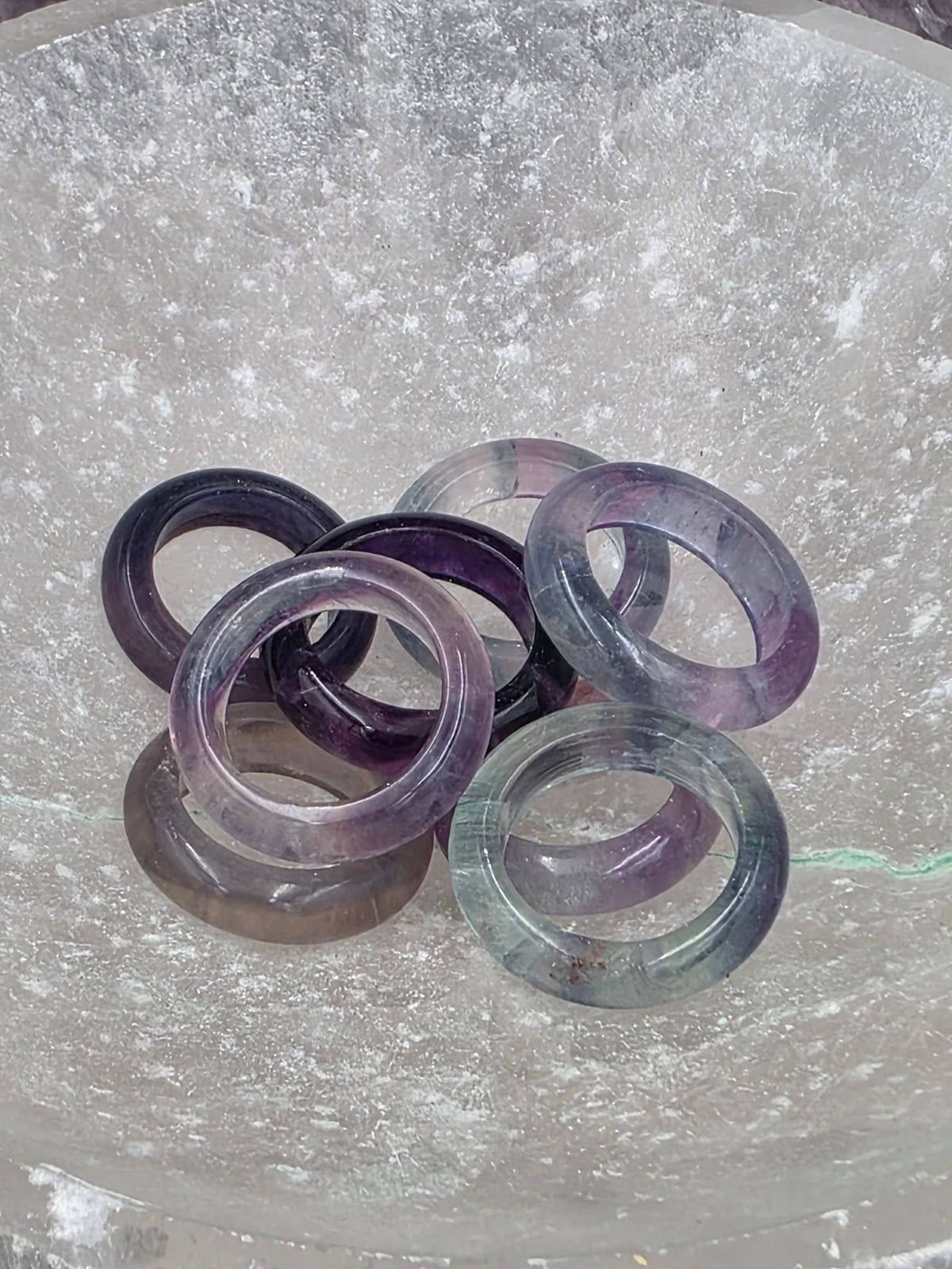 Fluorite Gemstone Band Ring