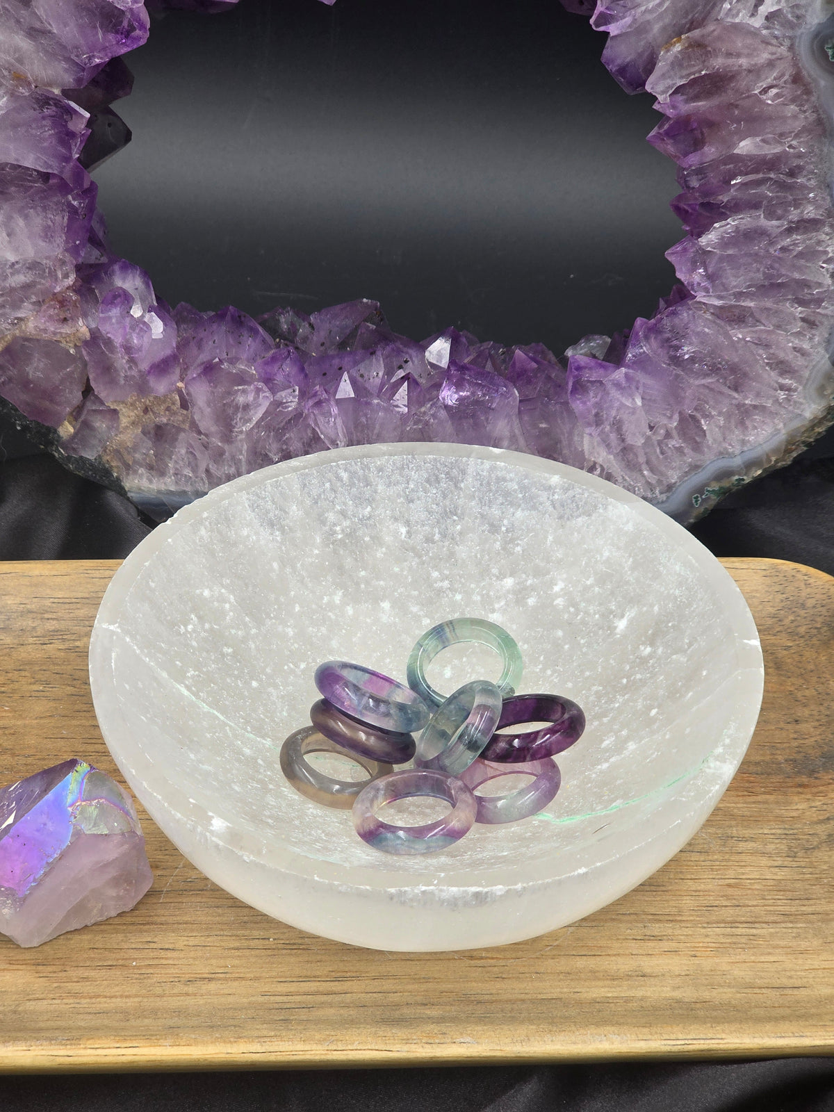 Fluorite Gemstone Band Ring