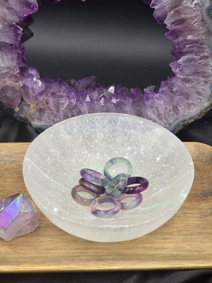 Fluorite Gemstone Band Ring
