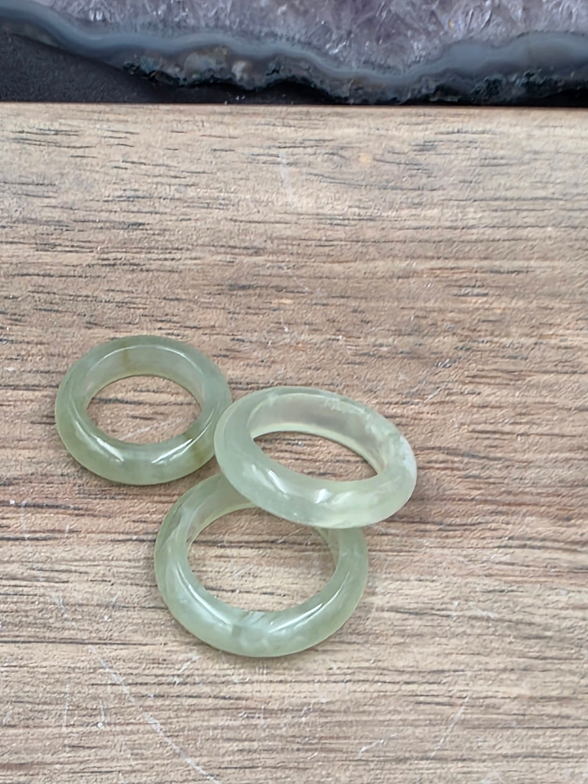 Prehnite Gemstone Band Ring