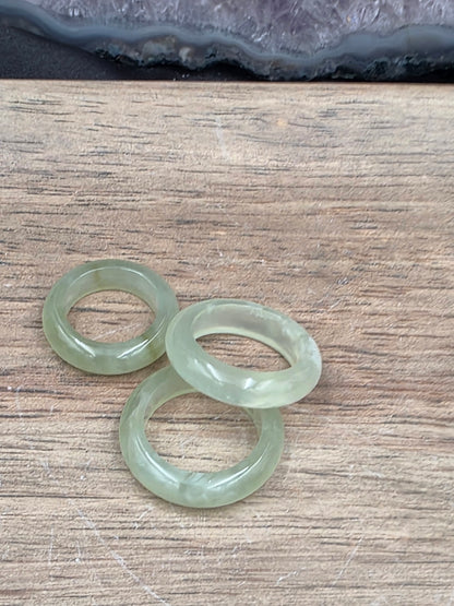 Prehnite Gemstone Band Ring