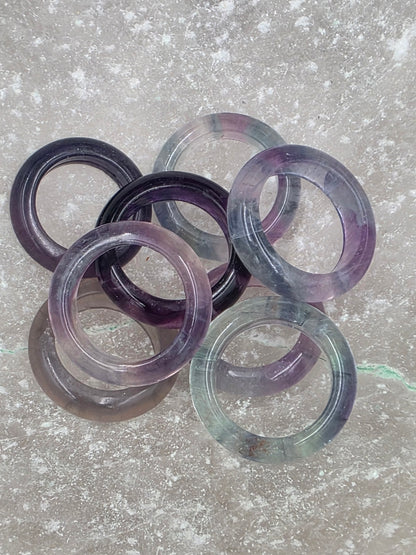 Fluorite Gemstone Band Ring
