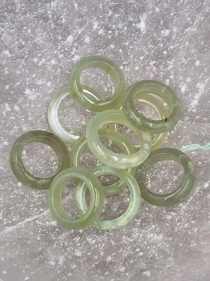 Prehnite Gemstone Band Ring