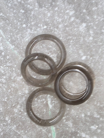 Smoky Quartz Gemstone Band Ring