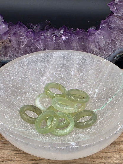 Prehnite Gemstone Band Ring